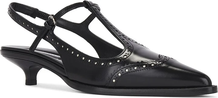 Miu Miu Sling Back Kitten Heel in Black - Image 2