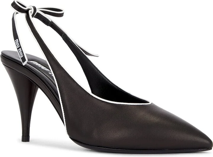 Miu Miu Sling Back Pump in Black - Image 2