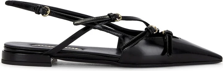 Miu Miu Slingback Flat in Black