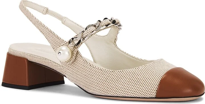 Miu Miu Slingback Heel in Beige - Image 2