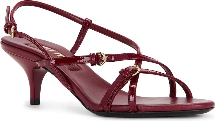 Miu Miu Slingback Kitten Heel in Wine - Image 2