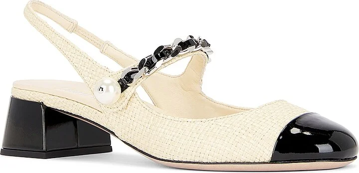 Miu Miu Slingback Pump in Beige - Image 2
