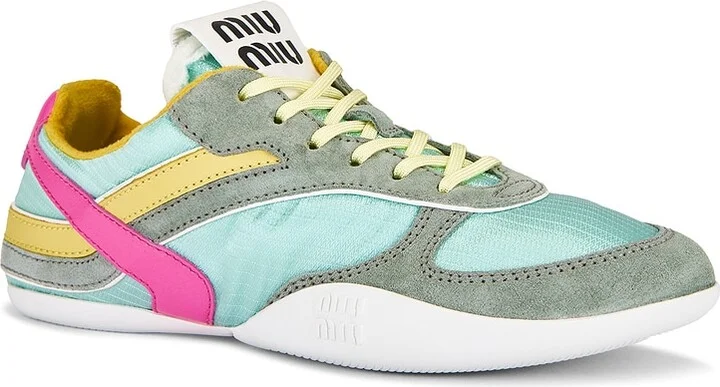 Miu Miu Sneaker in Sage,Teal - Image 2