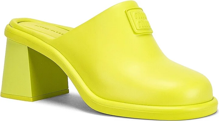 Miu Miu Soft Mules in Green - Image 2