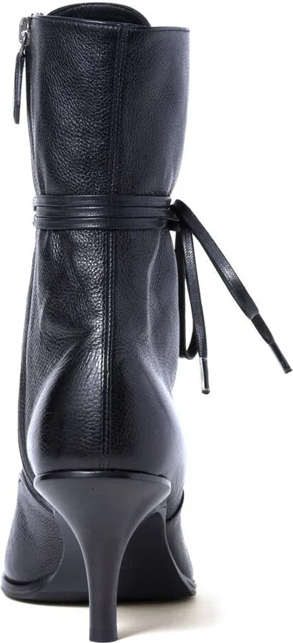 Miu Miu Stivaletti (16-2Laced-Up Leather Stiletto Boots8) - Image 3