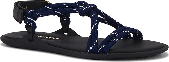 Miu Miu Strappy Sandal in Navy - Image 2