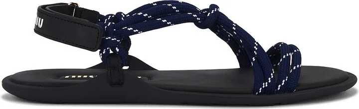 Miu Miu Strappy Sandal in Navy