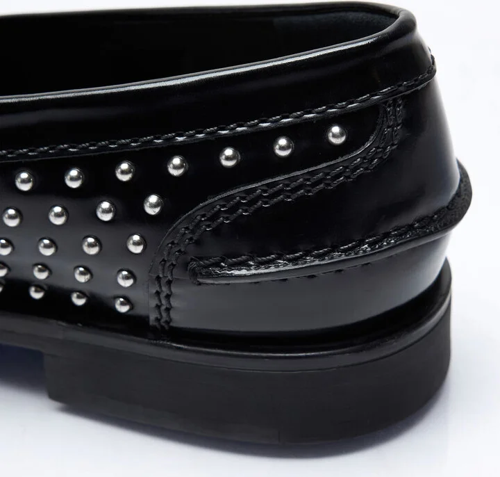 Miu Miu Studded Leather Loafers - Woman Loafers Black Eu - 37 - Image 6