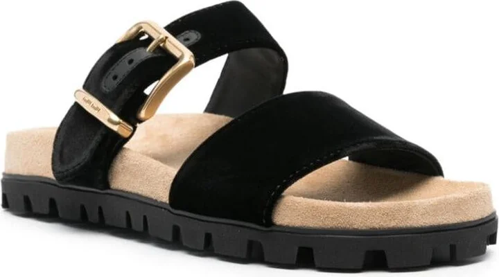 Miu Miu Suede Buckle Sandals - Image 2