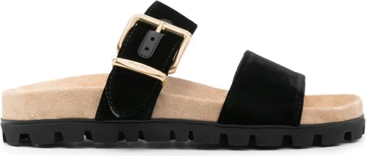 Miu Miu Suede Buckle Sandals