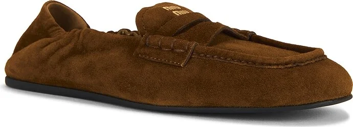 Miu Miu Suede Loafer in Brown - Image 2