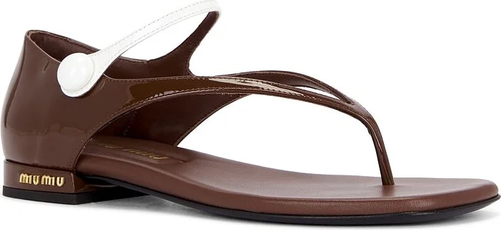 Miu Miu Thong Sandal in Brown - Image 2