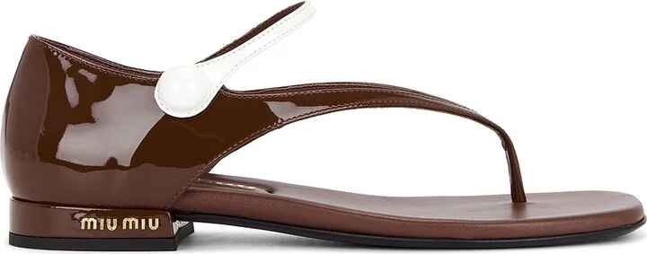Miu Miu Thong Sandal in Brown