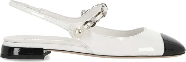 Miu Miu Two-Tone Slingback Flat Shoes