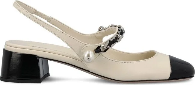 Miu Miu Two-Toned Chain-Linked Pumps