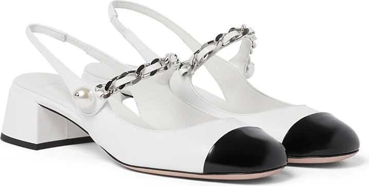 Miu Miu Women's Cap Toe Iconic Slingback Pumps