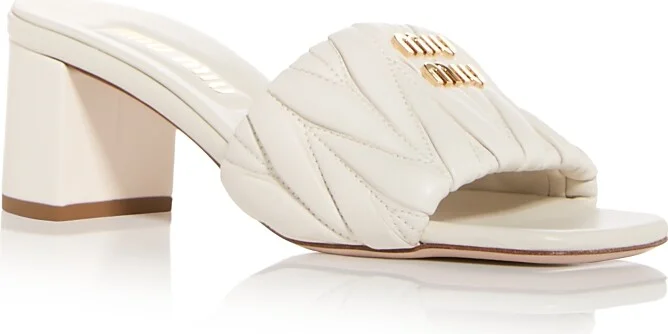 Miu Miu Women's Quilted Slide Sandals