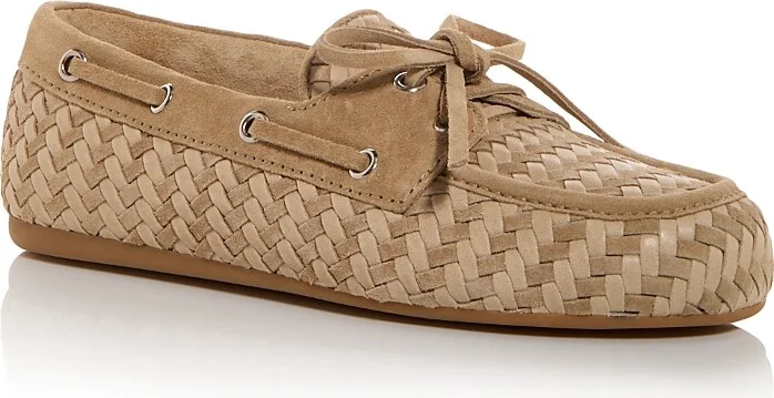 Miu Miu Women's Woven Boat Loafers