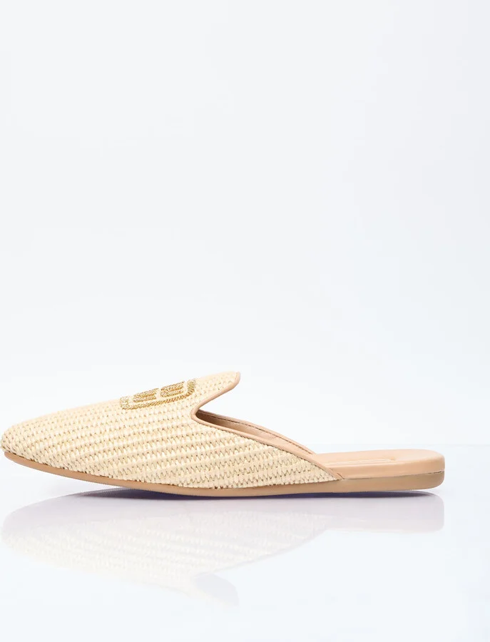 Miu Miu Woven Logo Mules - Woman Mules Beige Eu - 36 - Image 4