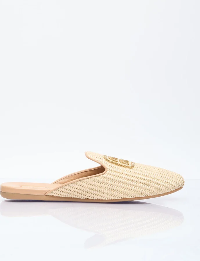 Miu Miu Woven Logo Mules - Woman Mules Beige Eu - 36