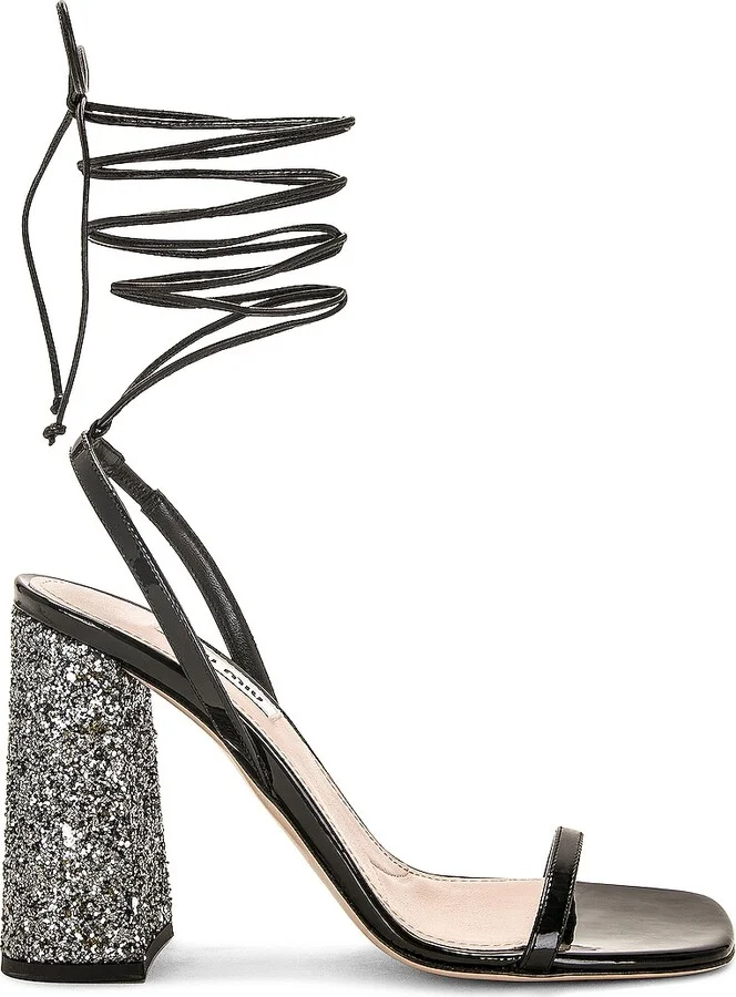 Miu Miu Wrap Around Sandal in Black