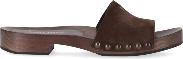 Miu Miu Zoccoli Scamosciato Delave'