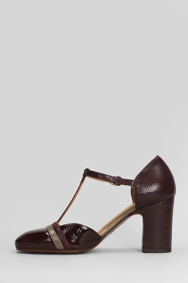 Miver Pumps In Bordeaux Leather - Image 3