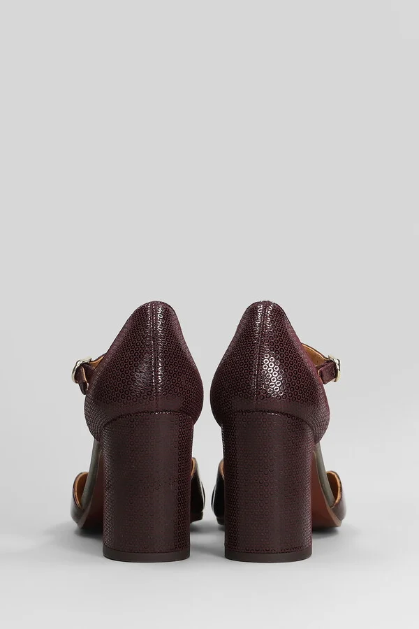 Miver Pumps In Bordeaux Leather - Image 4