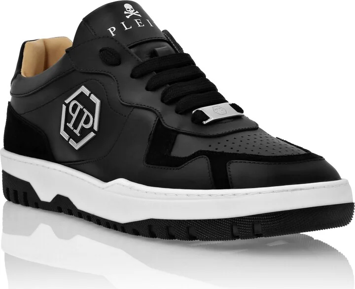 Mix Leather Lo-Top Sneakers
