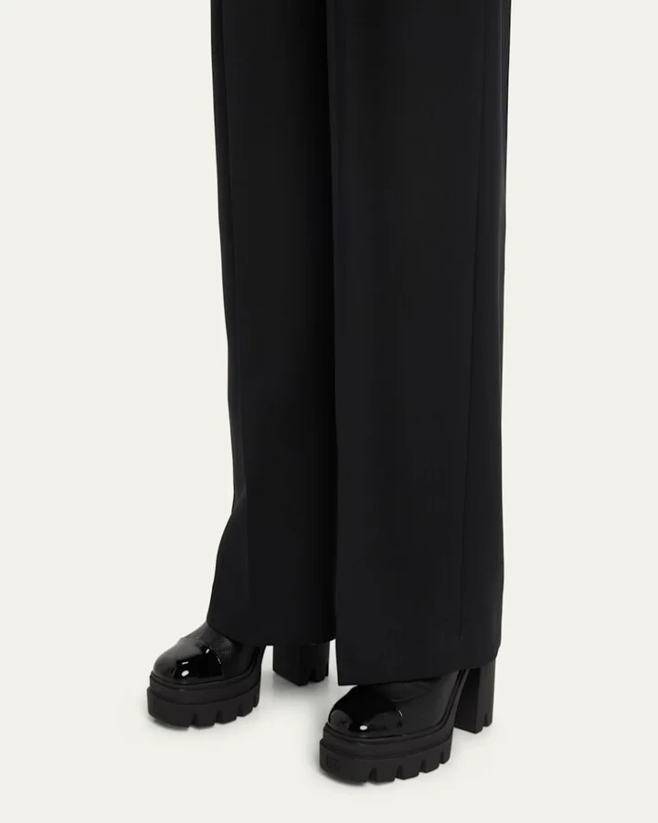 Mixed Leather Cap-Toe Platform Booties - Image 2