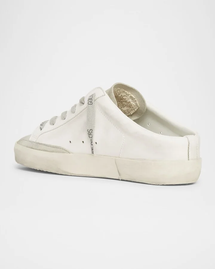 Mixed Leather Glitter Mule Sneakers - Image 5