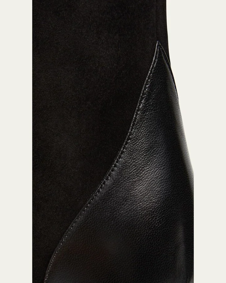 Mixed Leather Kitten Booties - Image 3