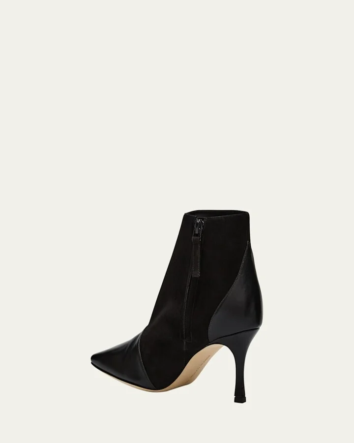 Mixed Leather Kitten Booties - Image 5
