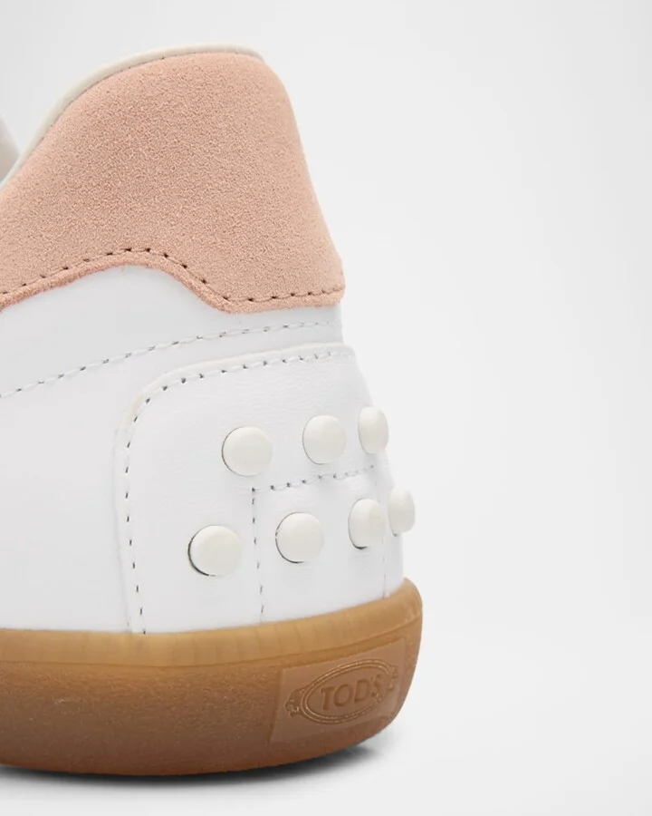 Mixed Leather Low-Top Sneakers - Image 5