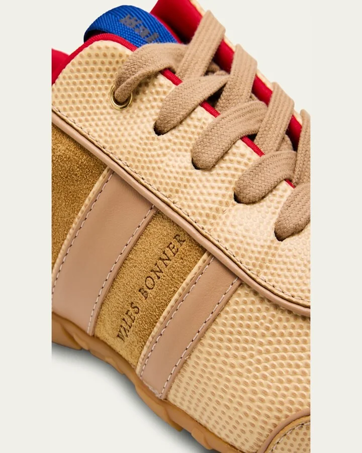 Mixed Leather Low-Top Sneakers - Image 2
