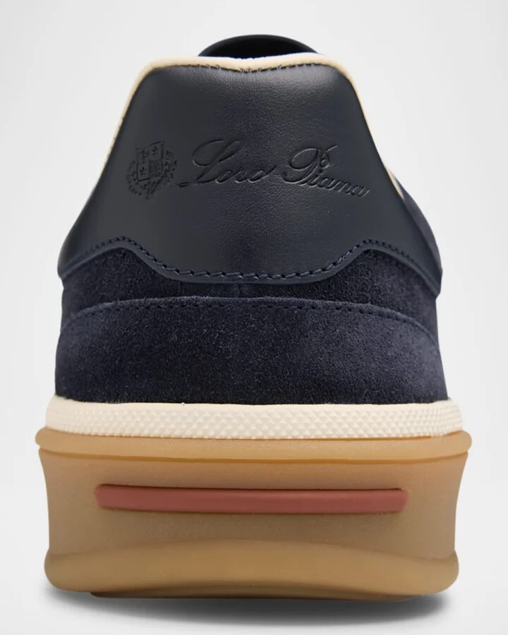 Mixed Leather Low-Top Tennis Sneakers - Image 7