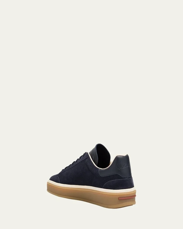 Mixed Leather Low-Top Tennis Sneakers - Image 11