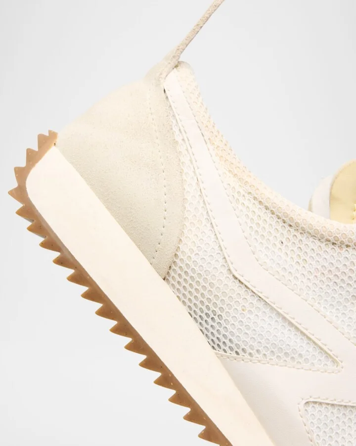 Mixed Leather Retro Runner Sneakers - Image 3