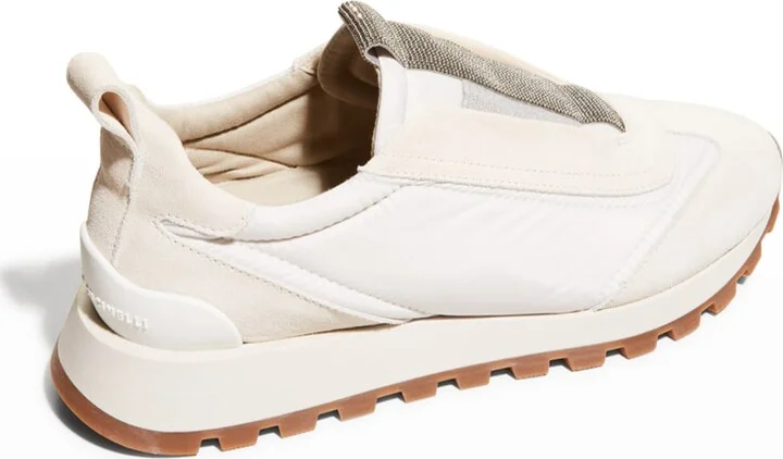 Mixed Leather Slip-On Runner Sneakers - Image 2