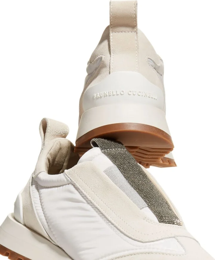 Mixed Leather Slip-On Runner Sneakers - Image 6
