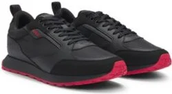 Mixed-material trainers with branded accents- Black Men's Sneakers size 8