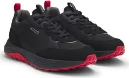 Mixed-material trainers with EVA-rubber outsole- Black Men's Sneakers size 7