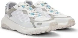 Mixed-material trainers with leather facings- Light Grey Men's Sneakers size 9