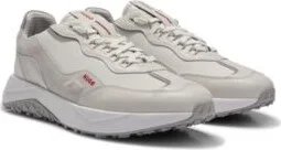 Mixed-material trainers with leather trims- White Men's Sneakers size 11