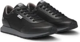 Mixed-material trainers with logo flag- Black Men's Sneakers size 7