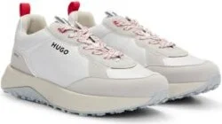 Mixed-material trainers with nappa leather- Light Grey Men's Sneakers size 9