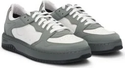 Mixed-material trainers with nubuck uppers- Light Grey Men's Sneakers size 9