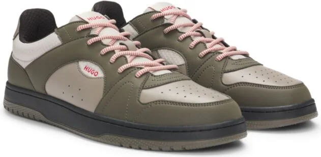 Mixed-material trainers with ripstop and faux suede