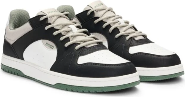 Mixed-material trainers with ripstop and faux suede