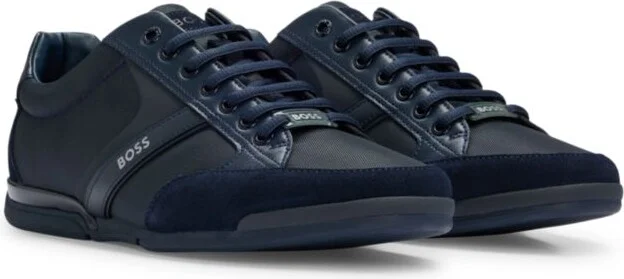 Mixed-material trainers with suede and faux leather
